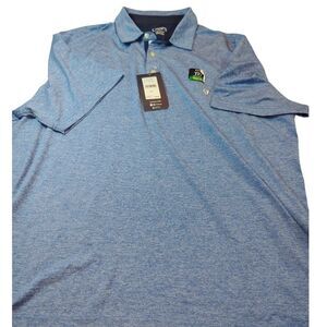 Chaps Golf Men's 2XL Blue Tweed Stretch Golf Polo Shirt